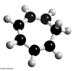 Representao em 3D da molcula de cicloheptatrieno. Tropona ou 2,4,6-cicloheptatrieno-1-ona  um composto orgnico com alguma importncia em qumica orgnica como um aromtico no benzenide (de estrutura derivada do benzeno).[2] O composto consiste de um anel de seis tomos de carbono com trs grupos alquenos conjugados. O composto relacionado tropolona (2-hidroxi-2,4,6-cicloheptatrieno-1-ona) tem um grupo lcool (ou um enol incluindo a ligao dupla) prximo ao cetona. <br/><br/> Palavras-chave: Cicloheptatrieno. Molcula. Funes orgnicas.