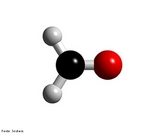 Representao de uma molcula de formaldedo em 3D. O formaldedo  um dos mais comuns produtos qumicos de uso atual.  o aldedo mais simples, de frmula molecular H2CO e nome oficial IUPAC metanal. <br/><br/> Palavras-chave: Formaldedo. Metanal. Funes orgnicas. Molcula.