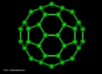 Representao da estrutura molecular do Fulereno. Os fulerenos so a terceira forma mais estvel do carbono, aps o diamante e o grafite. Foram descobertos recentemente (1985), tornando-se populares entre os qumicos, tanto pela sua beleza estrutural quanto pela sua versatilidade para a sntese de novos compostos qumicos. Foram chamados de "buckminsterfullerene" em homenagem ao arquiteto R. Buckminster Fuller que inventou a estrutura do domo geodsico, devido  semelhana. Sua forma  de uma bola de futebol (domo geodsico) composta por 12 pentgonos e 20 hexgonos. Sua frmula  C60. Os hexgonos mantm a planaridade (como no grafite que  plano por apresentar somente hexgonos) enquanto que cada pentgono inicia um ngulo de curvatura, sendo necessrios 12 pentgonos para fechar a superfcie sobre si mesma, formando uma bola. O fulereno C20 apresenta somente 12 pentgonos no possuindo hexgonos. O fulereno C70, que se parece a uma bola de rugby, tem mais hexgonos, porm com o mesmo nmero de pentgonos. Fulerenos so uma vasta famlia de nanomolculas super aromticas, altamente simtricas, compostas de dezenas de tomos de carbono sp2-hibridizados. Sua estrutura  em geral esfrica, formada por hexgonos interligados por pentgonos, sendo estes ltimos responsveis pela curvatura da molcula e, consequentemente, por sua forma tridimensional [Kroto et al. 1985]. O representante mais conhecido da famlia dos fulerenos  o C60 (com 60 carbonos), um icosaedro truncado de simetria Ih, e um dimetro de aproximadamente 1nm (namo-metro). Devido  sua forma tridimensional, suas ligaes insaturadas e sua estrutura eletrnica, os fulerenos apresentam propriedades fsicas e qumicas nicas que podem ser exploradas em vrias reas da bioqumica e da medicina. Dentre a vasta gama de aplicaes biomdicas dos fulerenos. <br/><br/> Palavras-chave: Fulereno. Carbono. Altropos. Materiais.