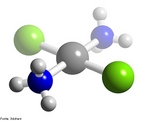 Representao de uma molcula em isomeria trans em 3D.  Os ismeros so compostos que possuem a distribuio espacial diferente. Este tipo de isomeria ocorre caso existam ligaes duplas ou cadeia fechada ou se os ligantes estiverem ligados a carbonos diferentes. Os ismeros podem ser classificados como cis (Z) ou trans (E). Cis (Z) - quando os ligantes de maior massa situam-se do mesmo lado da molcula. Trans (E) - quando os ligantes de maior massa no se situam do mesmo lado da molcula. <br/><br/> Palavras-chave: Isomeria trans. Molcula. Isomeria geomtrica.