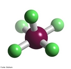 Representao em 3D da molcula de BrF5.  um gs liquefeito, incolor de odor irritante. Reage violentamente com gua liberando fluoreto de hidrognio, um gs extremamente irritante e corrosivo.  um composto muito reativo que reage com todos os elementos conhecidos, exceto gases inertes (famlia 8A), nitrognio e oxignio. No  inflamvel, porm , pode formar gases txicos e irritantes de fluoreto de hidrognio e fluoreto de bromo, e, quando em contato com combustveis, pode causar fogo. Reage violentamente com muitos metais e materiais de construo como madeira, vidro e alguns plsticos. BrF5 reage com o difluoreto de criptnio formando compostos com o on extremamente reativo BrF6+, que contm bromo no estado de oxidao +7. <br/><br/> Palavras-chave: Pentafluoreto de bromo. Molcula. Tabela peridica.