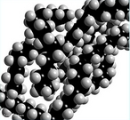 Representao da molcula do polmero de polietileno,  quimicamente o polmero mais simples.  representado pela cadeia: (CH2-CH2)n. Devido  sua alta produo mundial,  tambm o mais barato, sendo um dos tipos de plstico mais comum.  quimicamente inerte. Obtm-se pela polimerizao do etileno (de frmula qumica CH2=CH2, e chamado de eteno pela IUPAC), de que deriva seu nome. <br/><br/> Palavras-chave: Polietileno. Polmero. Molcula.